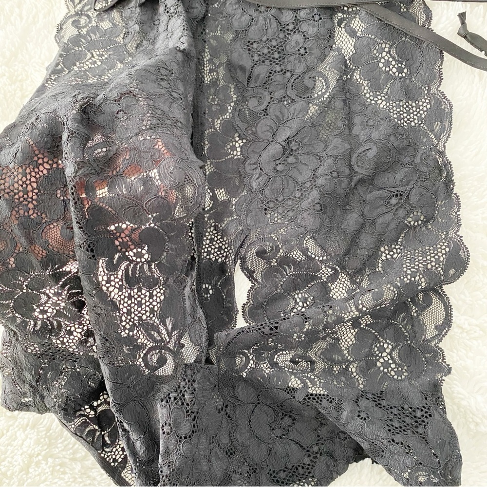 Anthropologie We Are HAH Hot as hell Black Lace Keyhole Bodysuit Size Small NWT - Picture 5 of 6